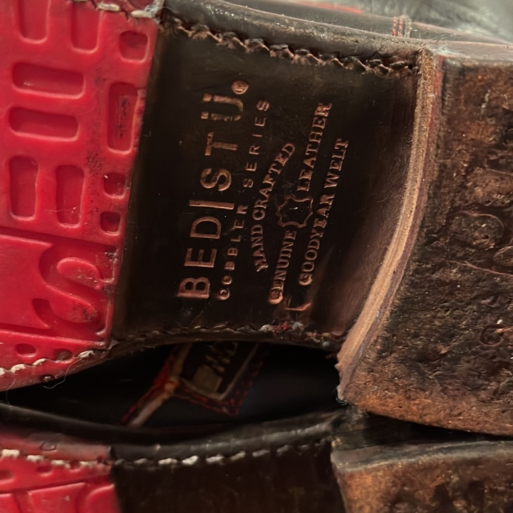 Bed Stu tall black distressed leather boots - Picture 6 of 11